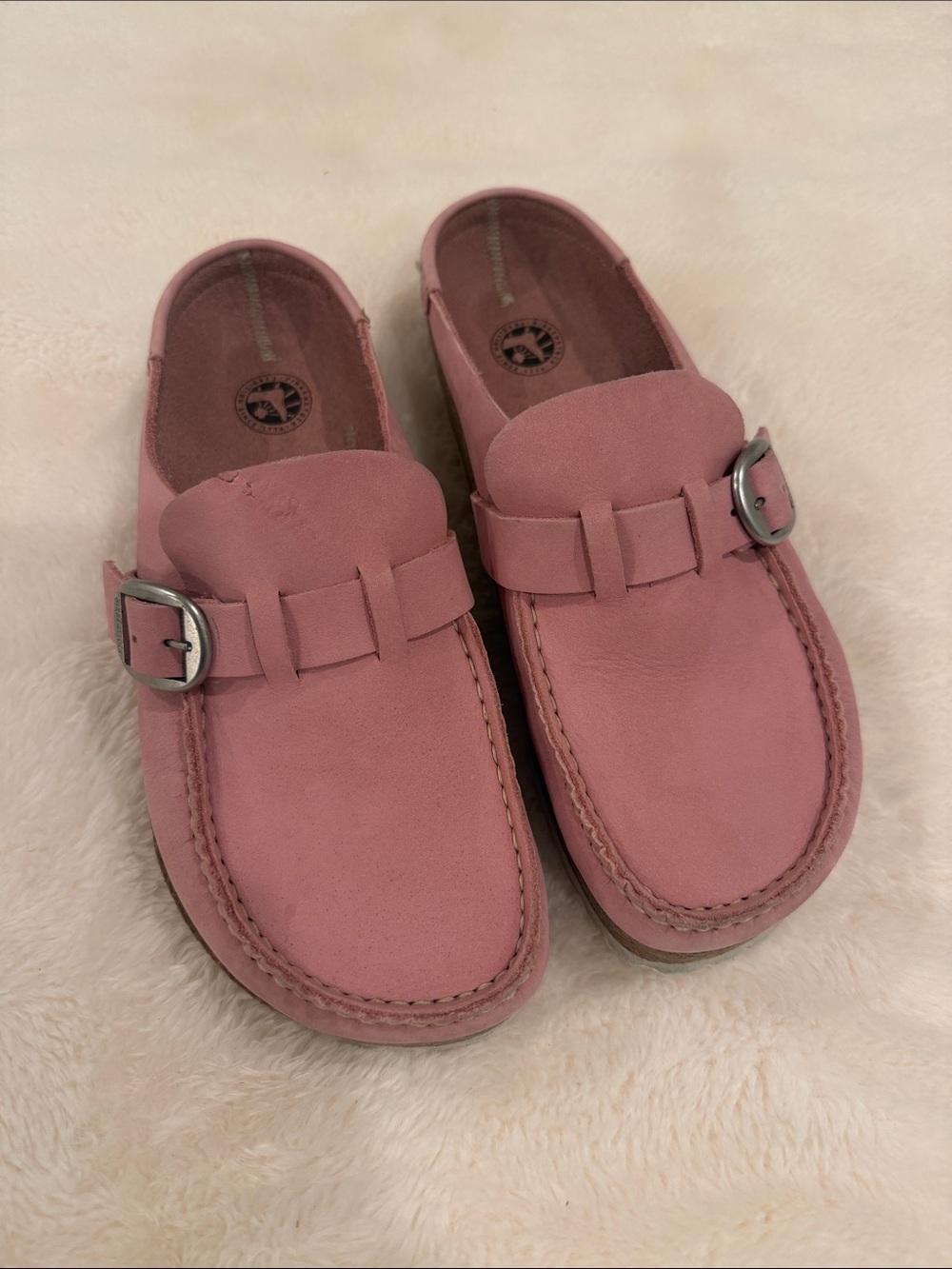 Birkenstock Pink Suede Loafers